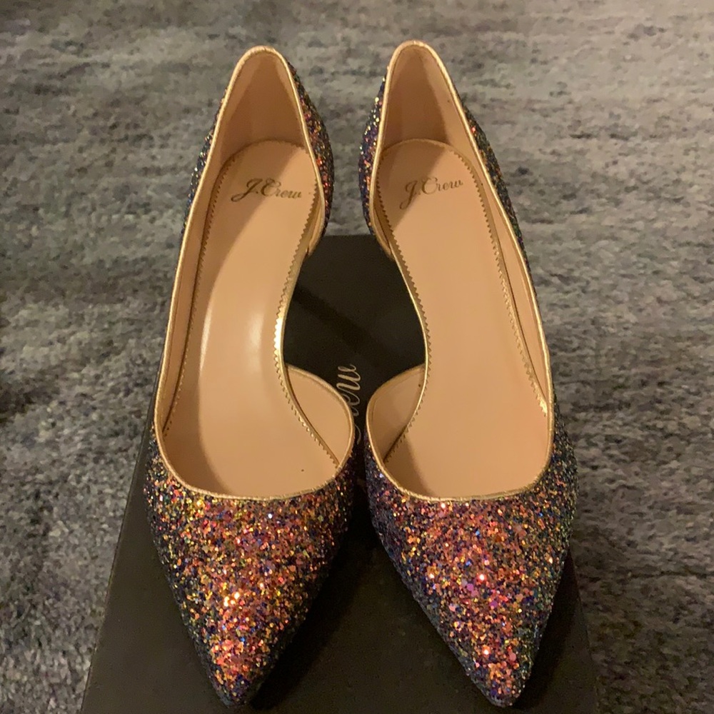 D or say pump in glitter. J crew. Nib
